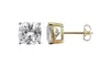 18K Yellow Gold Plated Sterling Silver 8.5mm Cushion 5 cttw CZ Stud Earrings