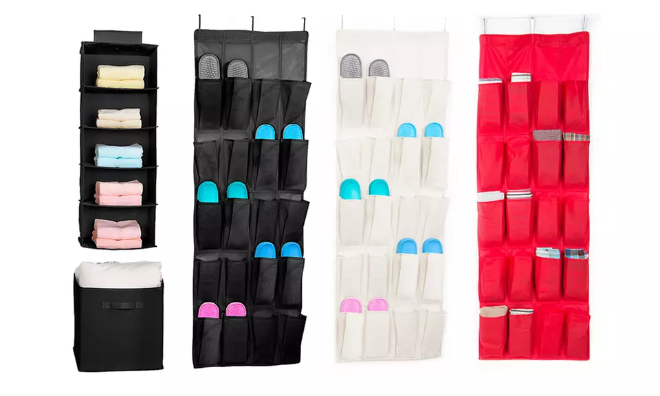 Basket and Hanging Shelves Closet Organizer Set (3-Piece) - Primary Image