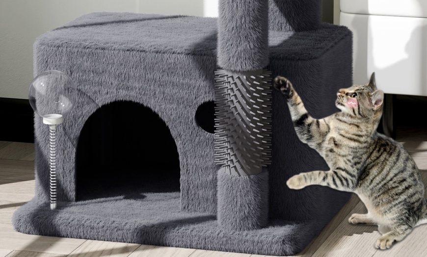 Image 4: 90cm Cat Tree with a 3-Layer Cat Climbing Frame 