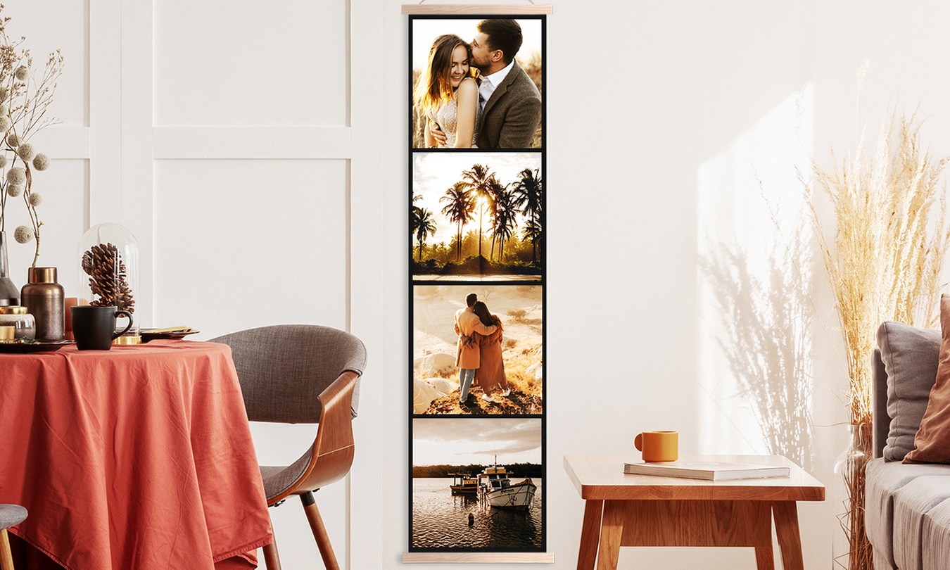 Collage photo sur poster textile avec Hello Déco