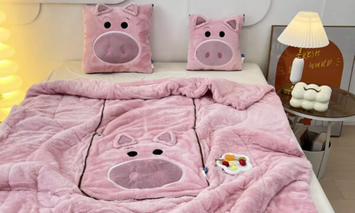 Cartoon Pillow Quilt Dual Purpose Double Sided Napping