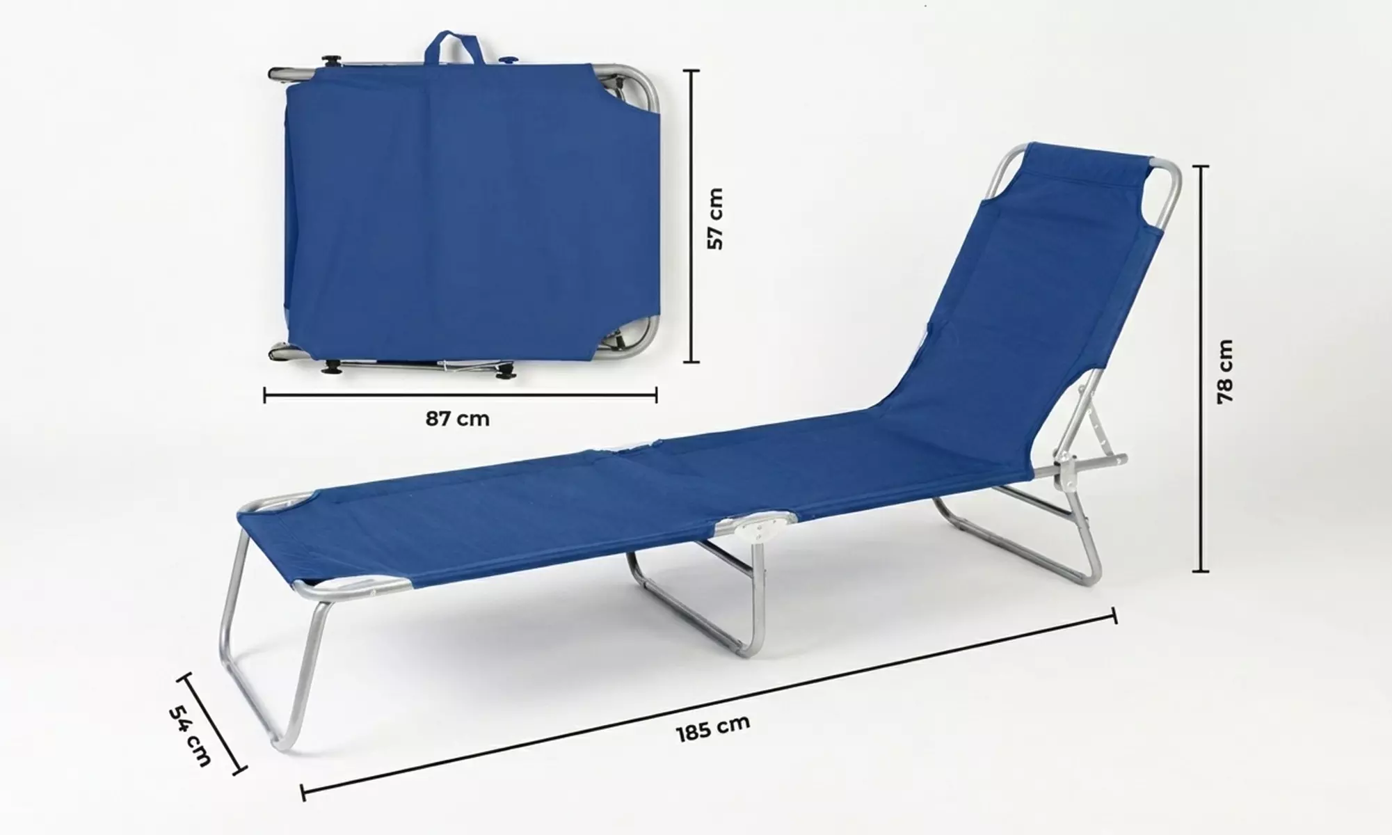 Set de 2 tumbonas cómodas y funcionales