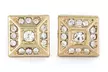 Micro Pave Crystal Square Pyramid Stud Post Earrings - Second Medium
