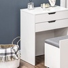 Image 1: HomCom Dressing Table with Flip-up Mirror and Storage Stool