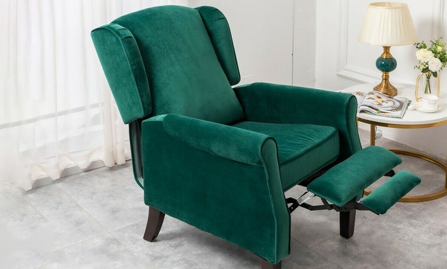 Image 6: Russell Wing-Back Recliner Armchair