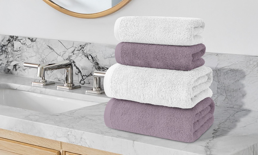 Image 15: Juego de 4 toallas de baño de algodón en 2 colores