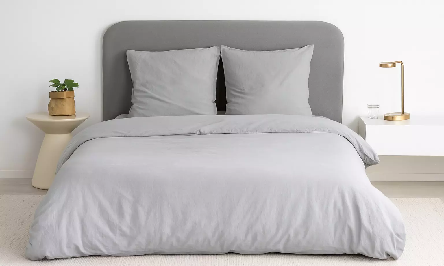 Parure de lit "Uni" micro lavée