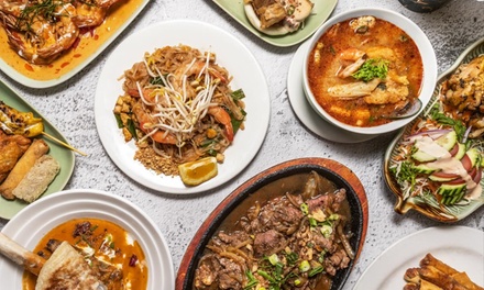 For Two People: Authentic Delicious Thai Dinner Feast with Drinks - Kin D Thai Kitchen