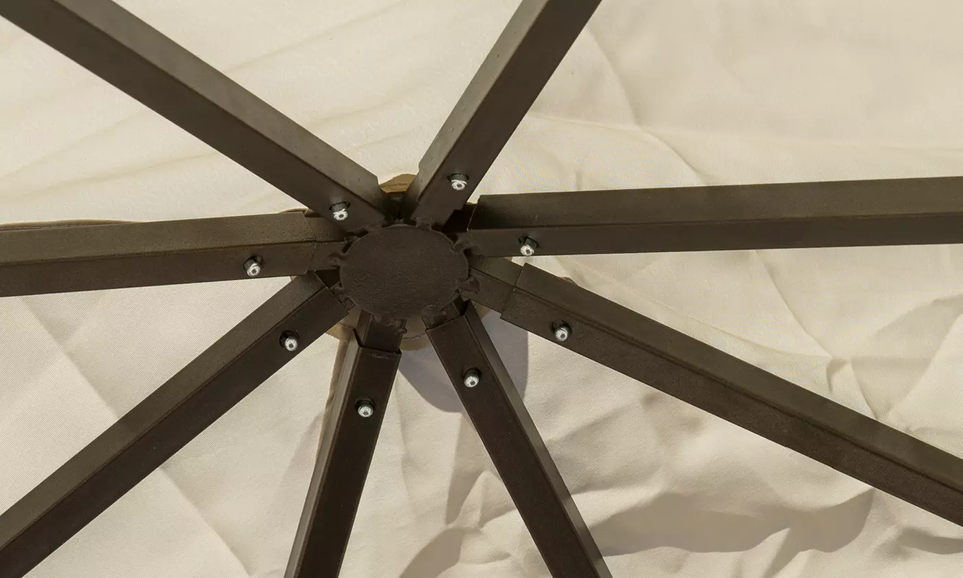 Doheny Outdoor Steel Gazebo Canopy with Net Drapery - Second Medium