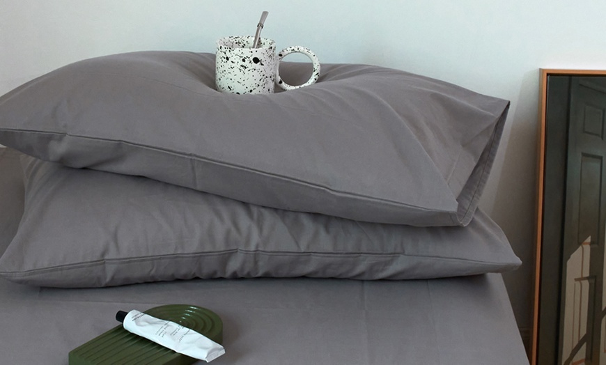 Image 24: Pure Cotton 2 Piece Pillowcase Set