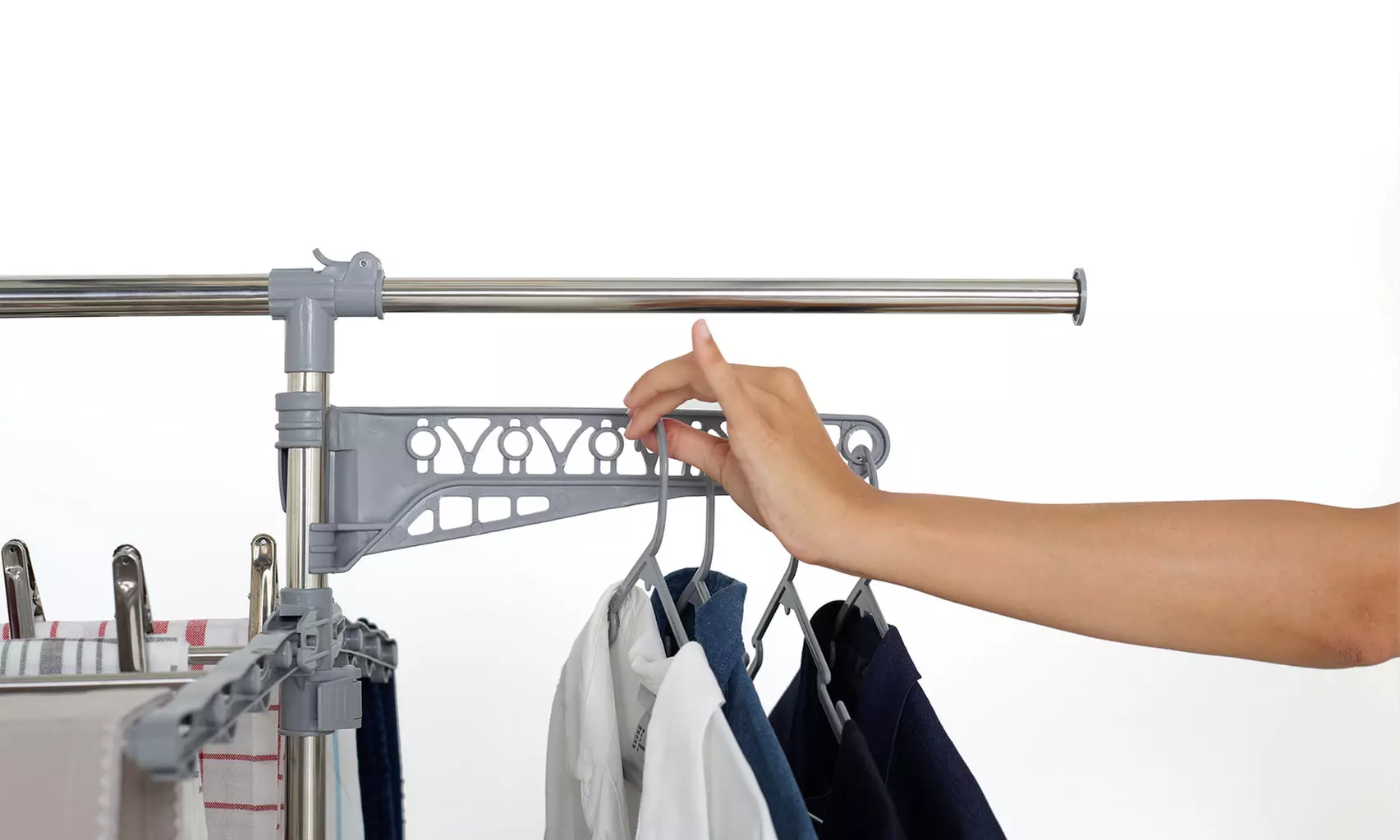 Étendoir à linge multifonction "Extra" Kitchen Move avec accessoires