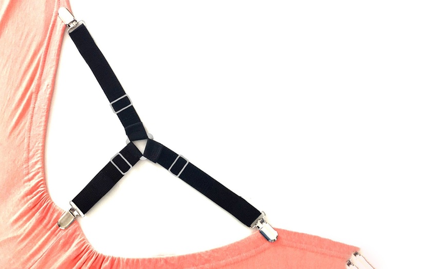Image 6: 4pcs Triangle Bed Sheet Mattress Holder Fastener Grippers Clips Straps Suspender