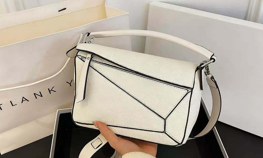 Solid Colour Geometric Crossbody Bag