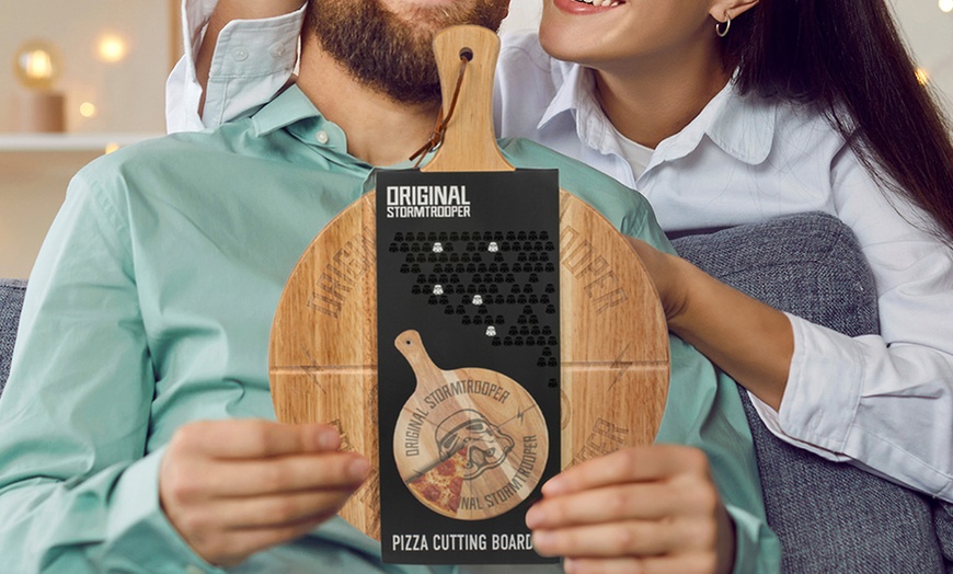 Image 2: Stormtrooper-Design Pizza Cutting Board or Cheeseboard