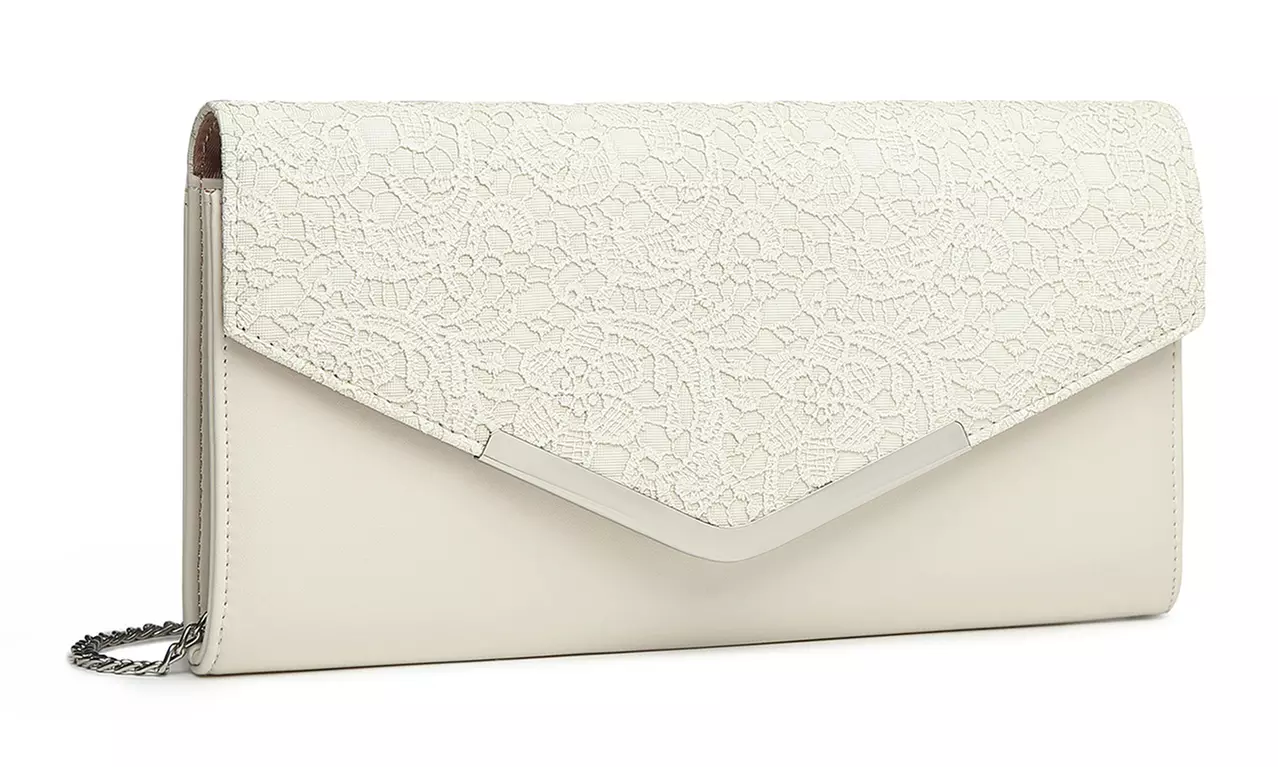 Lace-Detail Evening Clutch