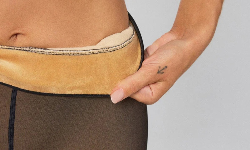 Image 5: Collants thermiques effet peau doublés polaire