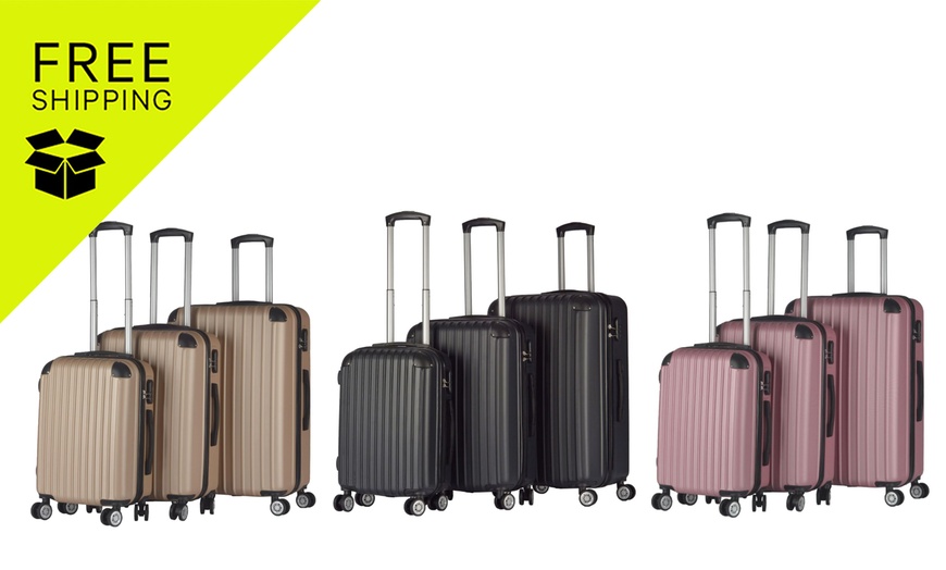 Image 1: Milano Premium 3pc ABS Hardcase luggage Set