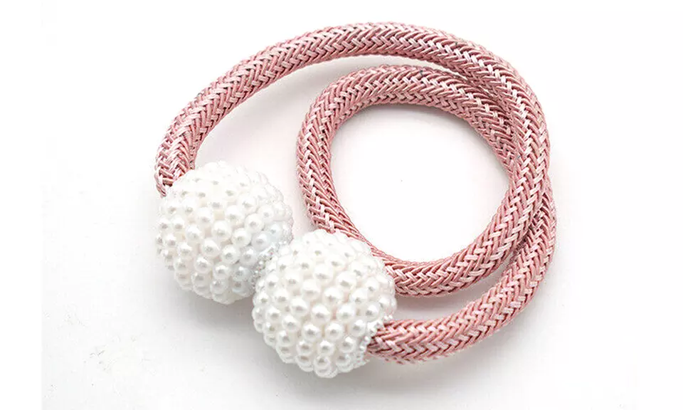 2Pcs Curtain Tie Backs Magnetic Ball Buckle Holder Tieback Clips Window Home