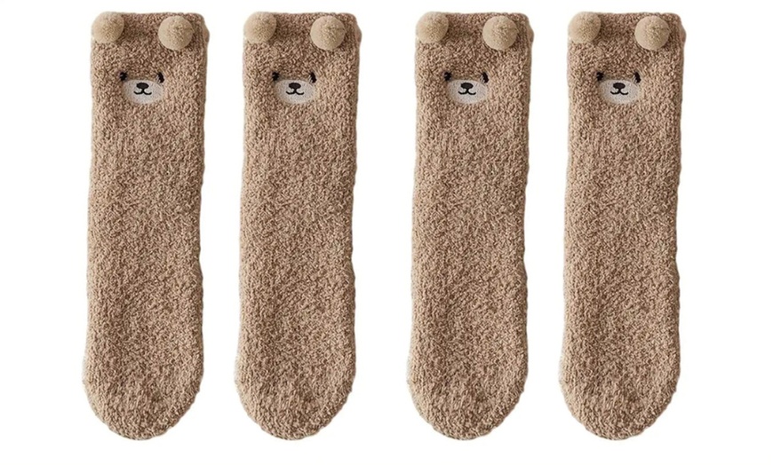 Image 8: Calcetines de felpa de oso de peluche