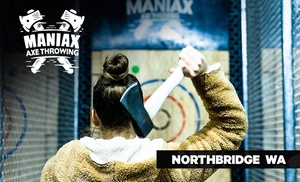 One-Hour Axe Throwing with Drink at Maniax Axe Throwing Perth