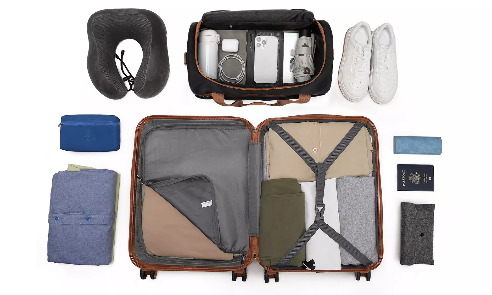 20-Zoll-Kabinenkoffer mit passender Reisetasche