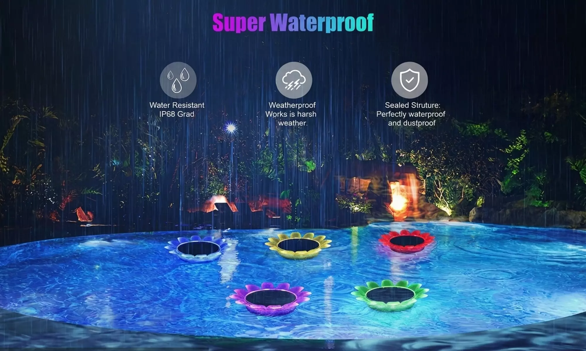 Solar Floating RGB Pool Light with Remote Control