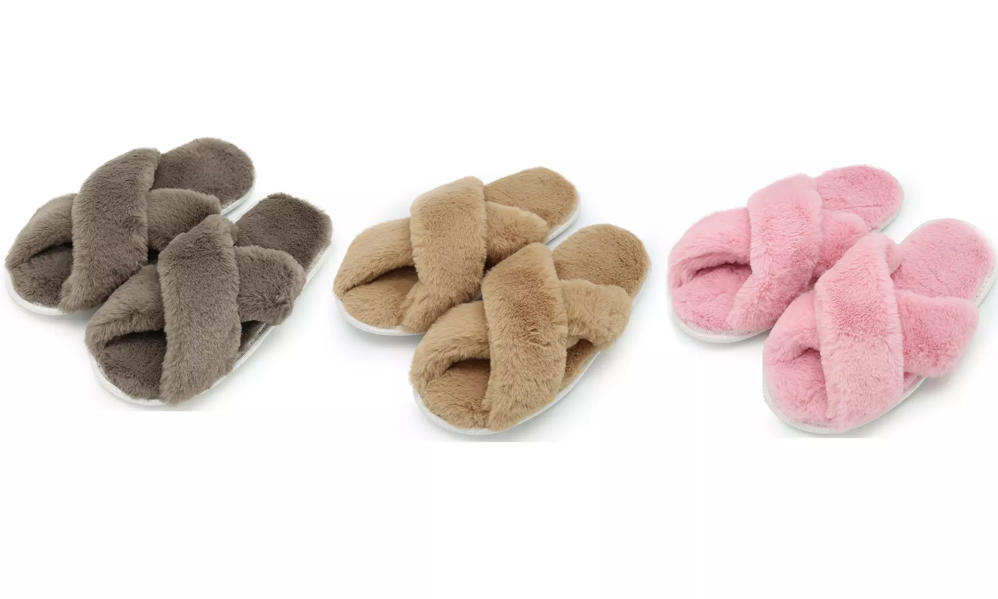 Women's Open Toe Memory Foam Slippers - Primary Image