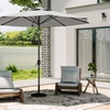 Image 3: Outdoor Large 3M Rotating Parasol with Multiple Base 