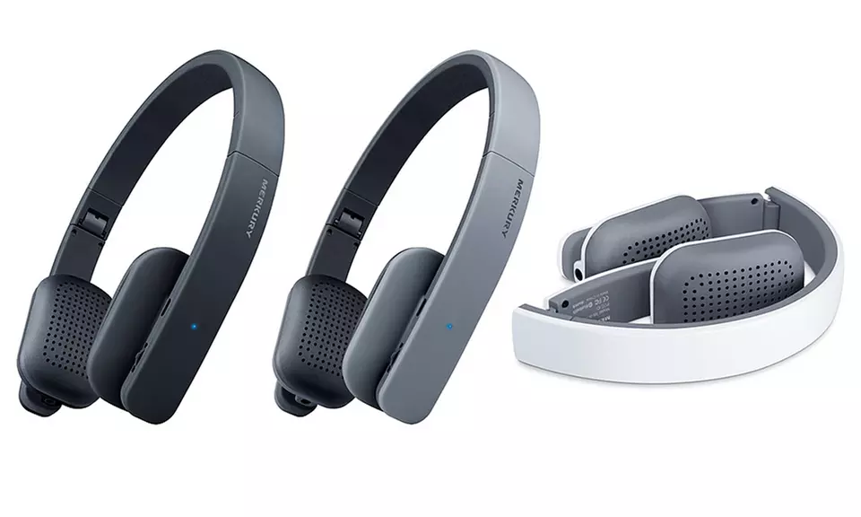 Merkury Innovations Air Stream Slim Wireless Bluetooth Headphones with Mic and 6-Hour Battery - Primary Image