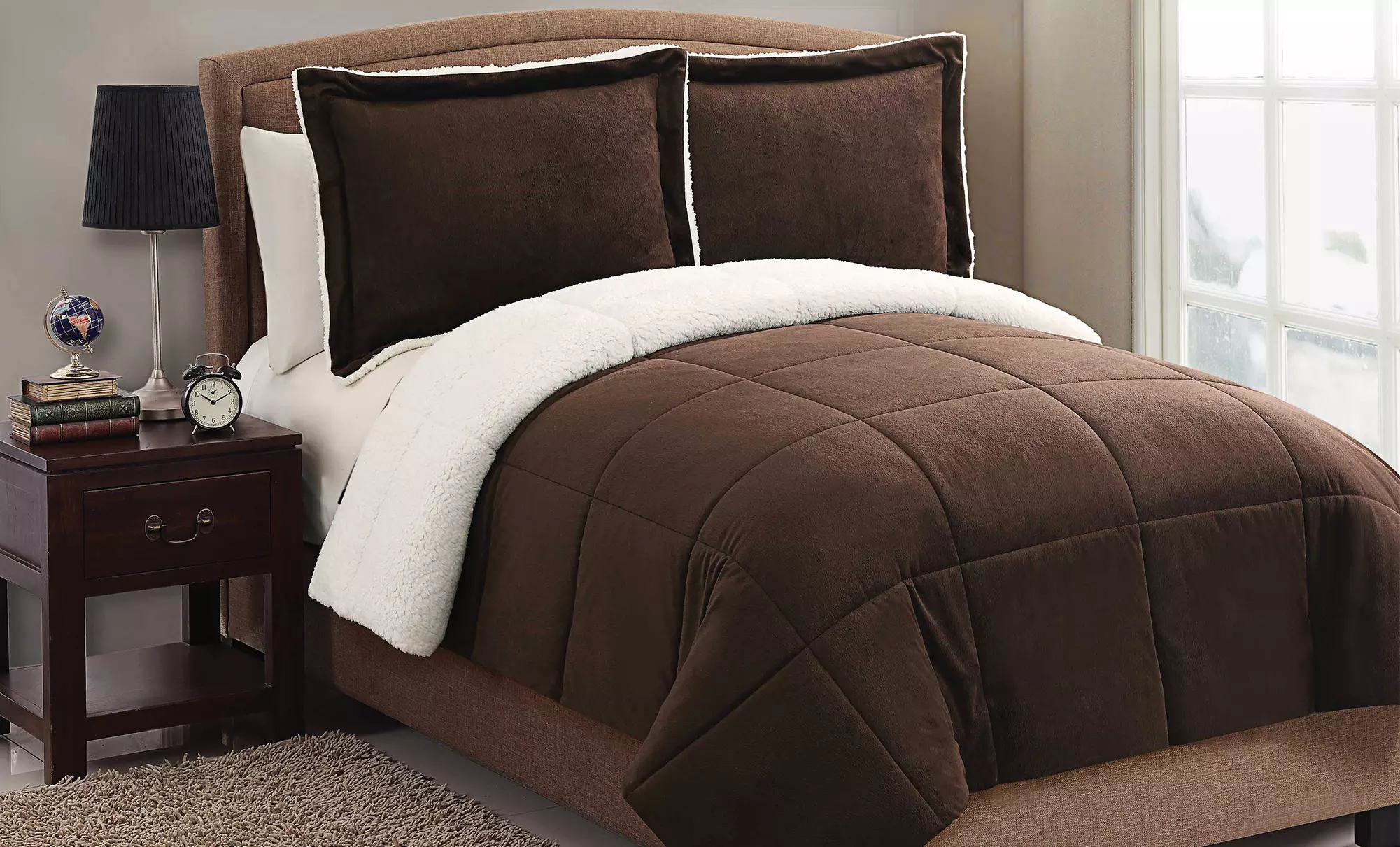 Micro-Mink Sherpa Comforter Set. Multiple Options from $39.99–$54.99. - Primary Image