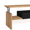 Image 2: Table basse élevable, chêne et noir, 110 x 50 x 45 cm