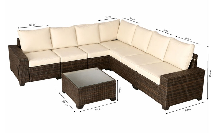 Image 9: Salon de jardin d'angle Sonia 7 places en résine avec table de Kocoon