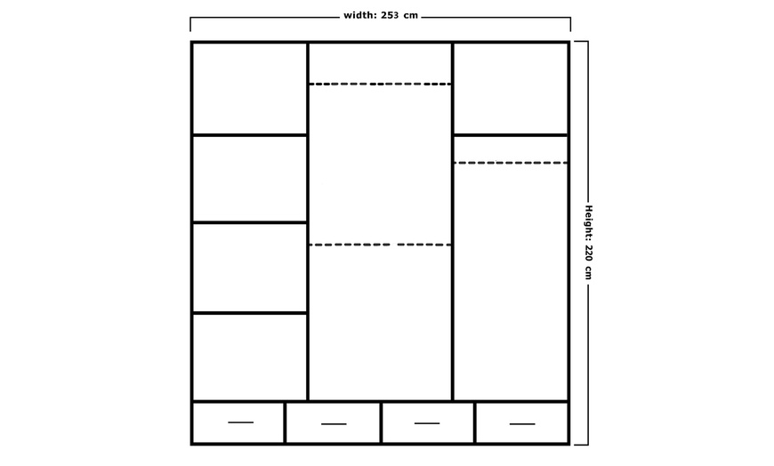Image 19: Sweden Modern High Gloss Wardrobe with Drawers
