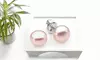 10K White Gold 10 mm Pink Pearl Button Stud Earrings