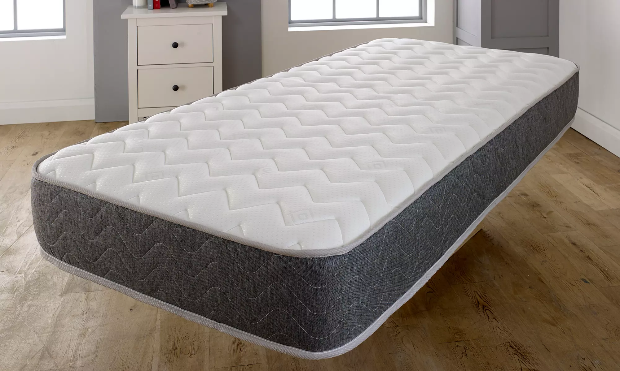 Vida Grey Zig Zag Memory Fibre Mattress - Primary Image