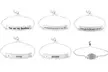 925 Sterling Silver Adjustable Bracelet With Love Engravings - Multiple Options - Second Medium