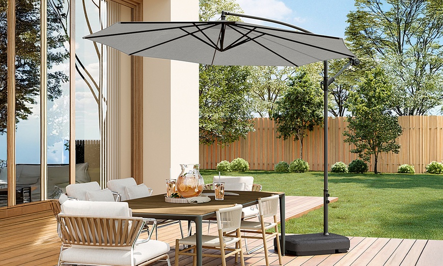 Image 9: 3M Cantilever Parasol with Base 