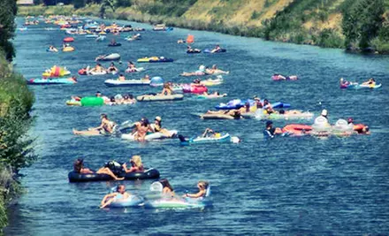 Inner-Tube Rental and Bus Pickup for Two or Four at Coyote Cruises in Penticton (Up to 60% Off) - Primary Image