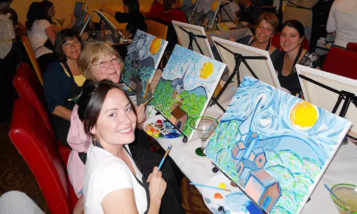 Painting Class for One or Two at Wine & Canvas Tampa (Up to 39% Off)  - Primary Image