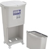 Image 1: Double-Layer Trash Can with Three Compartments and Wheels
