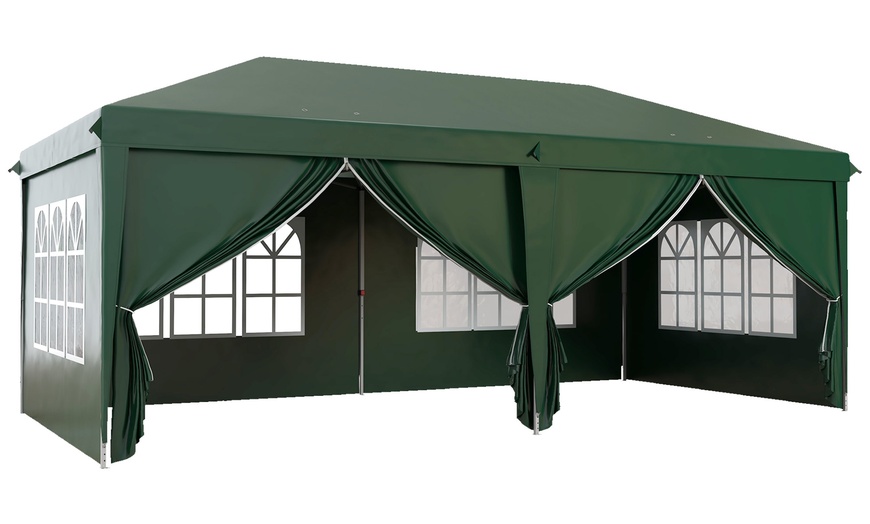 Image 8: Outsunny Pop-Up Gazebo Tent with Curtain Walls and Windows 