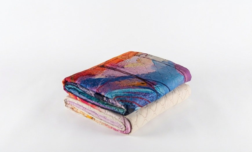 Image 8: Couvre-lit léger italien avec impression 3D pour lit double