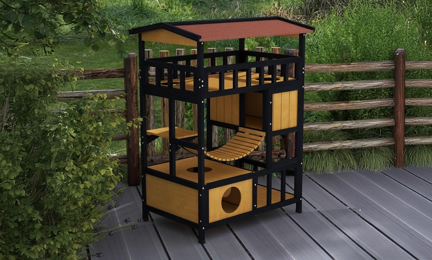 Image 12: PawHut Outdoor Cat Shelter
