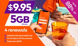 4x Amaysim Unlimited 5GB/28 days