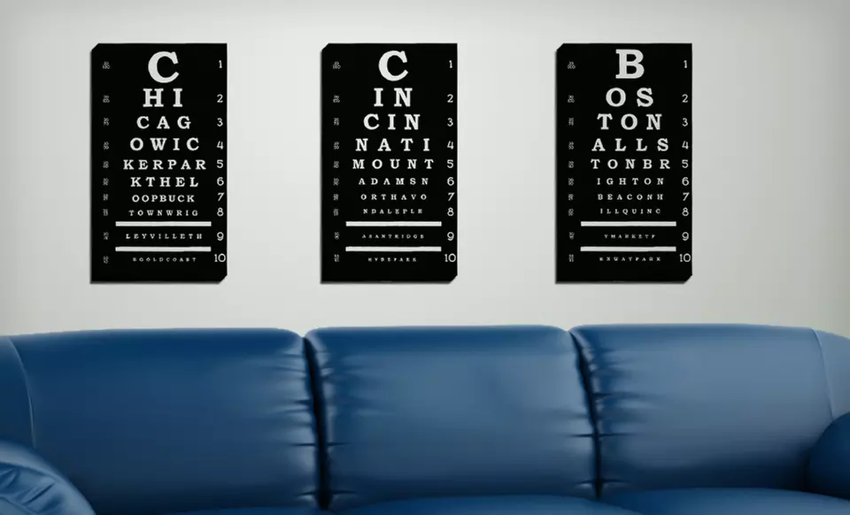 $59.99 for a 20”x36” City Eye Chart Canvas Print ($209 List Price). Multiple Cities Available. Free Shipping & Returns. - Primary Image