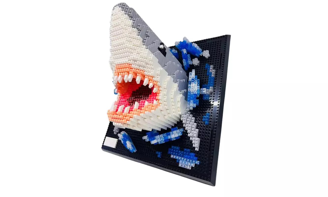 Dreidimensionaler Baustein-Wandbausatz mit Tiermotiv