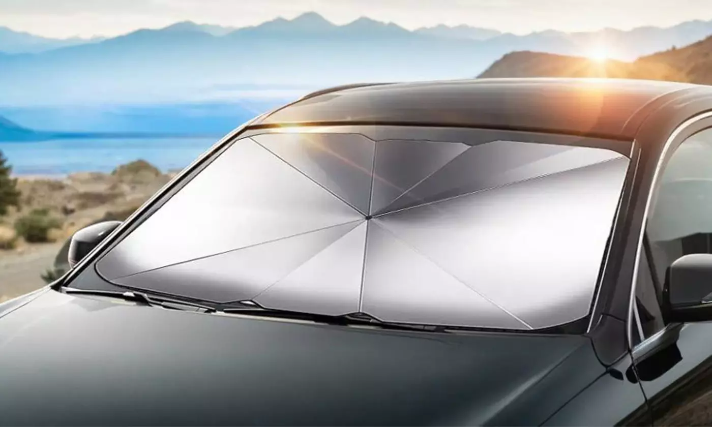 iMounTEK Foldable Car Windshield Sunshade Umbrella with UV Protection