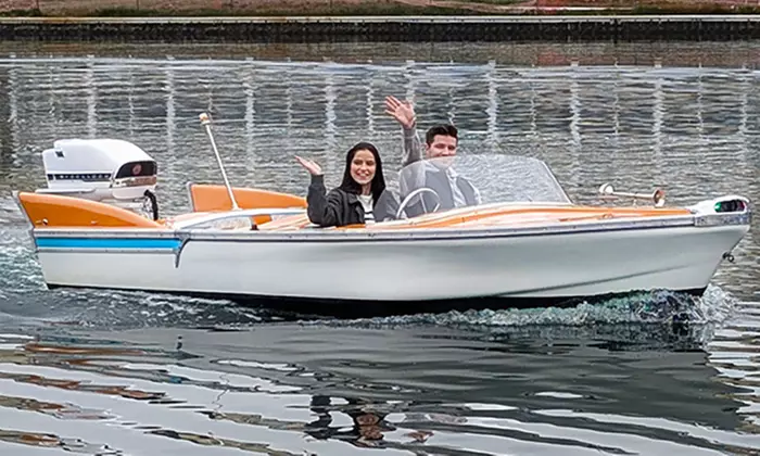 Enjoy Cool Retro Runabouts Boat Ride for up to 4 People for 1 or 2 Hrs