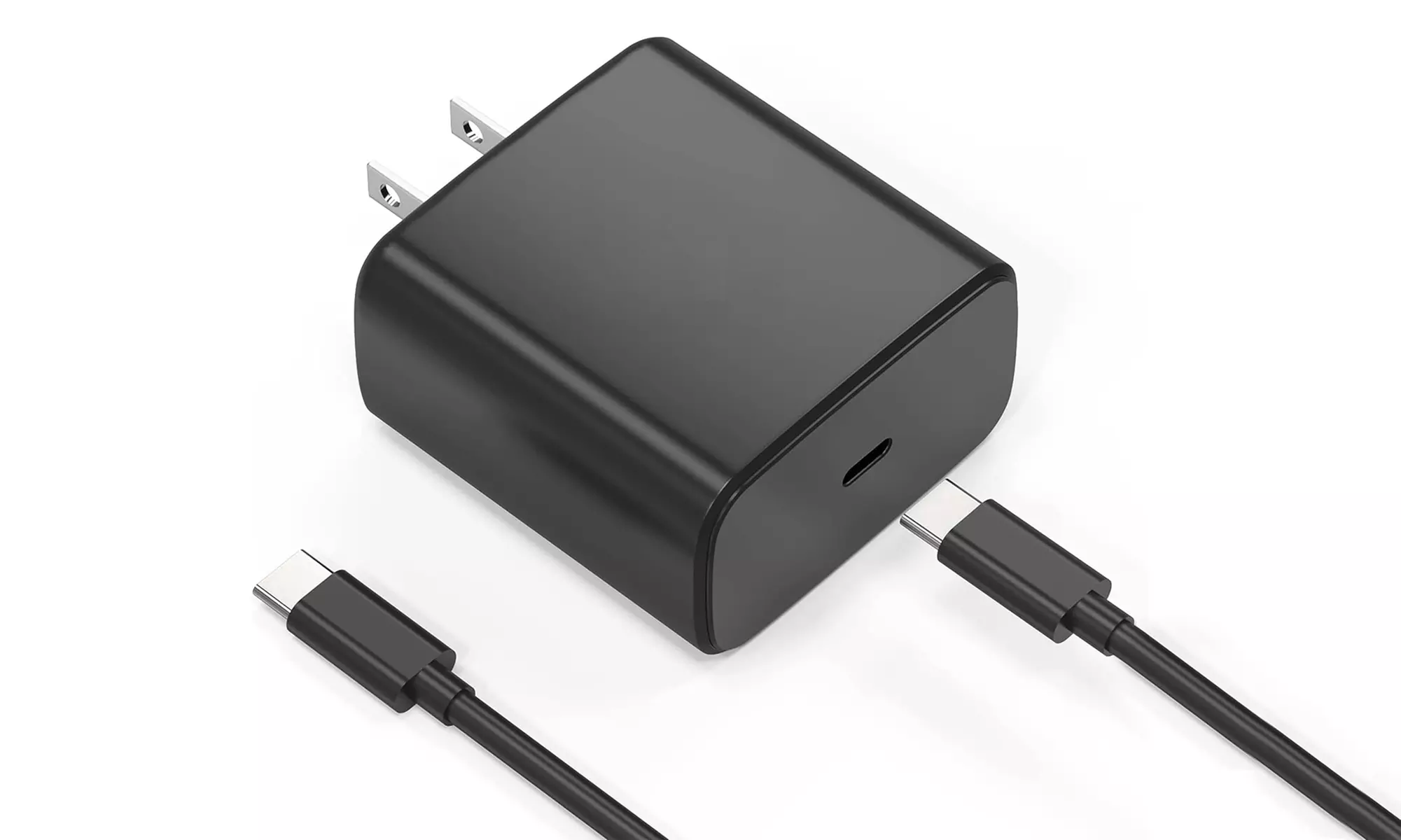 2 Pack 20W PD Fast Charging Block Black USB Type C to Type C