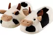 Winter Warm Cozy Fuzzy Plush Cartoon Cotton Cute Cow Indoor Outdoor Slippers - Second Medium